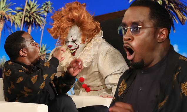 Diddy Gets Pranked on 'Ellen' By Clown from Horror Film 'It'