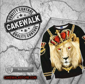 Crown Lion King Chain 3d sweatshirts