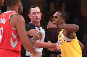 The Lakers and Rockets Brawl After Rajon Rondo Punches Chris Paul