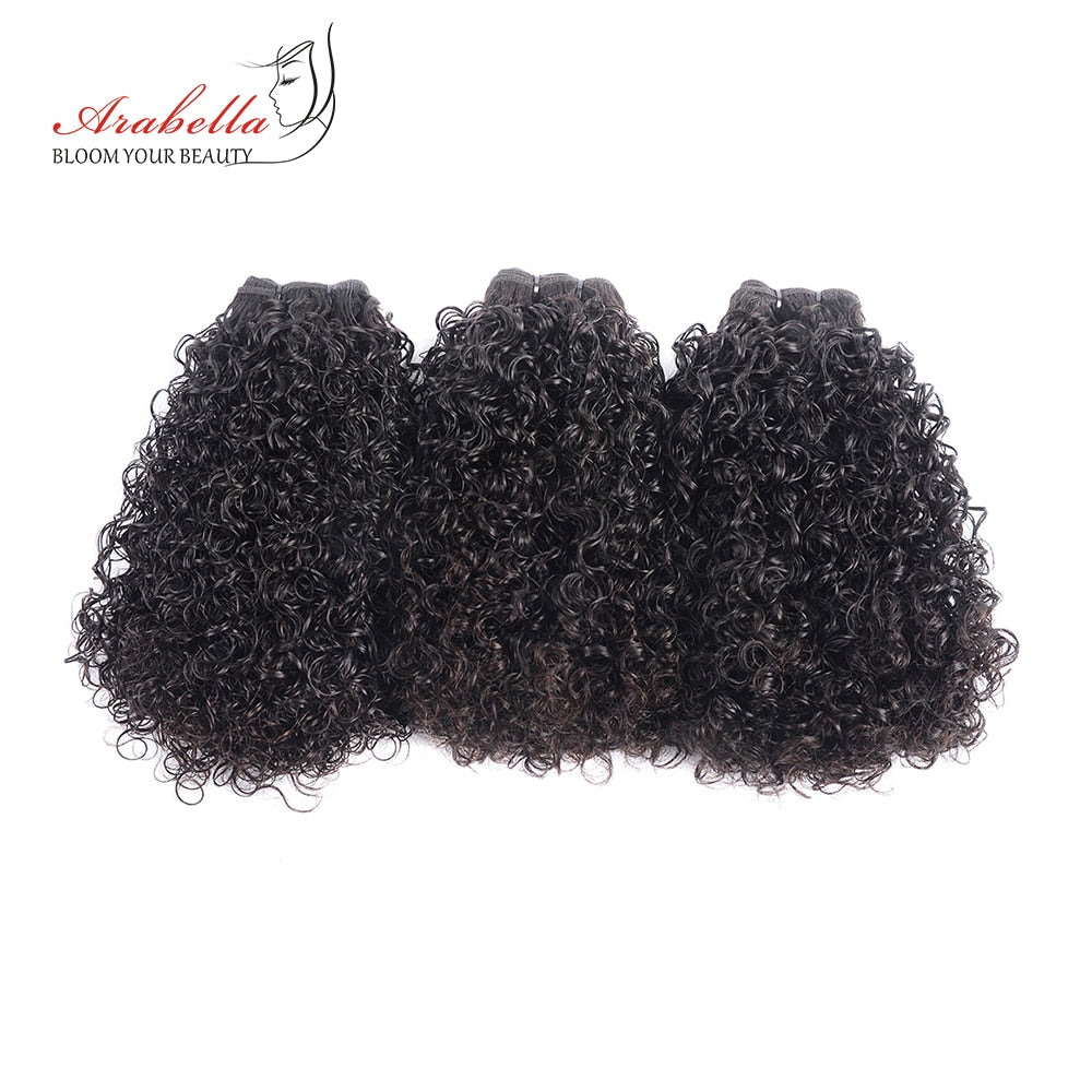 Curly Hair Weave Bundles 3 Pieces 100% Human Hair Extension Natural Color Arabella Remy Hair Bundles