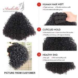 Curly Hair Weave Bundles 3 Pieces 100% Human Hair Extension Natural Color Arabella Remy Hair Bundles