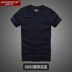 2016 summer brand men's short-sleeved 100% cotton T-shirt men bottoming shirt solid color Casual  O-Neck  Male Tops & Tees