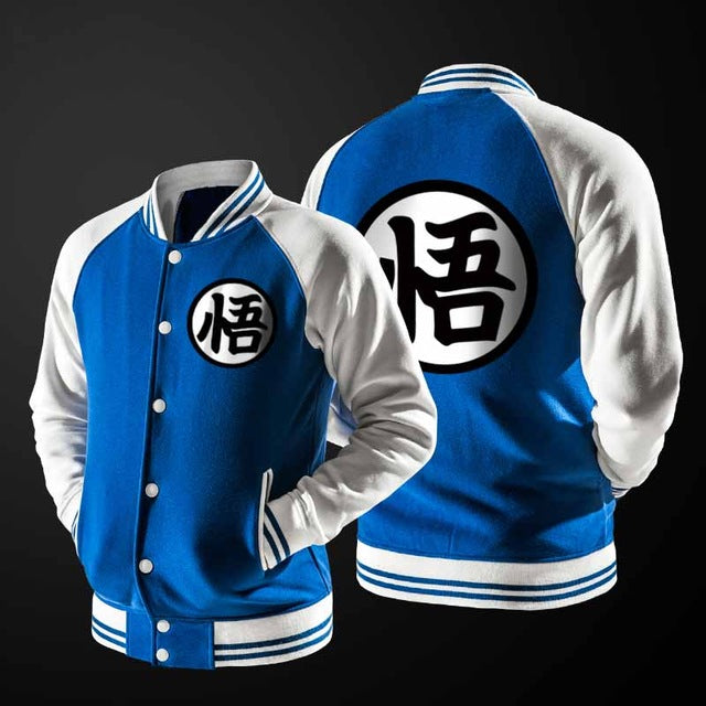 Anime Dragon Ball Cosplay Baseball Jacket Coat College Casual Sweatshirt