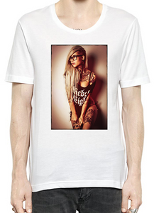 Sexy Rebel Inked Girl T-Shirt For Men