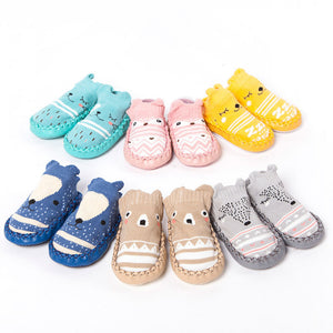 Baby socks Cotton Cartoon Newborn Baby Girls Boys Anti-Slip Socks Slipper Bell Shoes Boots Shoes and socks