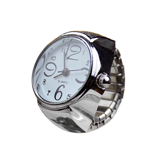 Genvivia Quartz Watch Dial Analog Watch Creative Stainless Steel Cool Elastic Finger Ring Watch montre femme