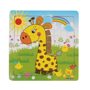 Wooden Giraffe Jigsaw Puzzle Toys For Kids Children Education And Learning Toys Wooden Puzzles Animal Giraffe Puzzle