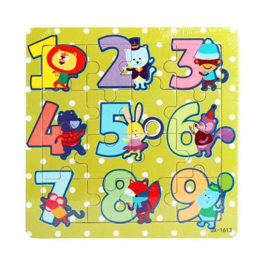 Lovely Children Favourite Wooden Puzzles Number 1-9 each with Cartoon Animal Wood Toys Educational Toys Wood Puzzle