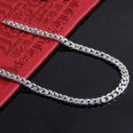 100% 925 Sterling Silver Chain Necklace Men's Necklace Real Pure Silver Link Chain Necklace 6MM Wide Punk Men Jewelry CCNL024