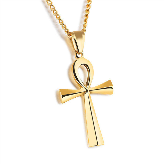 GAGAFEEL Stainless Steel Cross Pendant & Necklace For Men/Women Silver/Gold/Black Color Link Chain Religious Jewelry For Father