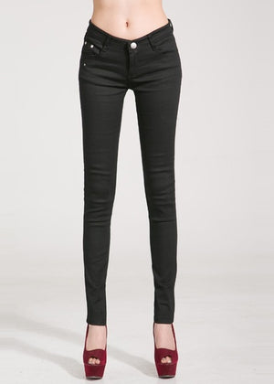 {Guoran} White Red Black 20 Candy Color Women Jeans Pants Plus Size Skinny Slim Trousers Stretch Jeans Leggins Femme Pantalon