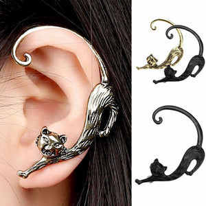 SUSENSTONE Fashion Gothic Punk Temptation Cat Bite Ear Cuff Wrap Clip Earring