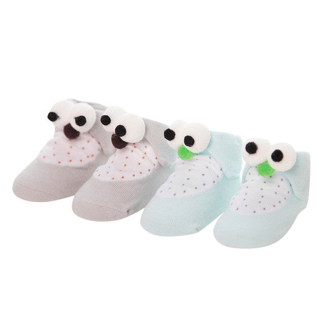 2 pairs Baby Socks Infant Newborns Girls Boys 2017 Cartoon Cute Penguin Cotton Socks for Baby