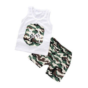 Baby 2017 children fashion summer baby boys clothing sets 2pcs camouflage Vest+Pants sport suit Letters Baby boys clothes sets
