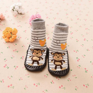 Baby Cotton Indoor Socks New Year Cartoon Spring/Autumn Anti-skid Sock Kids Gifts Short Print Unisex 2017 Gifts Chaussettes