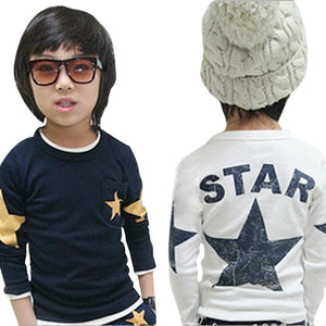 2017 Fashion Kids Boy Toddler Baby Shirts Star Pattern Printed Long Sleeve Tops T-shirt Spring Children Outfits Clothing