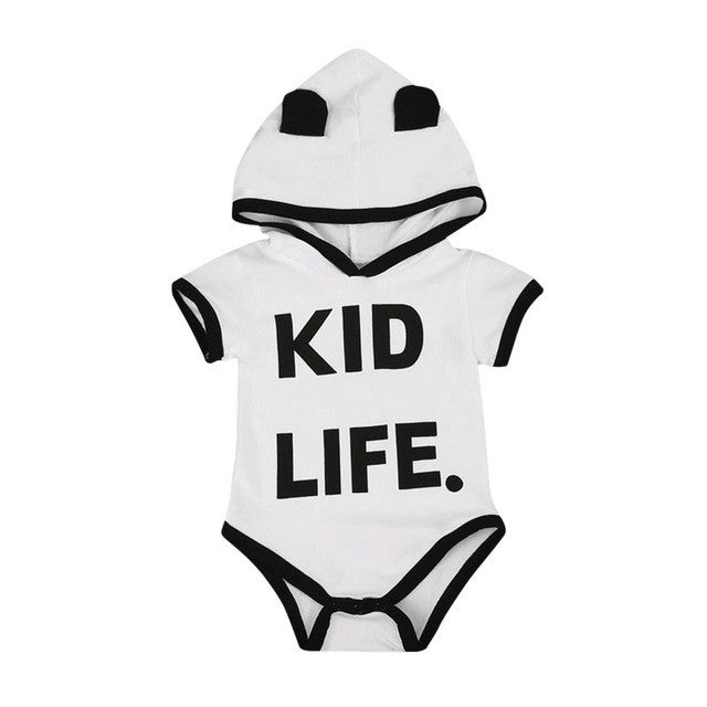 2017 New Newborn Kid Life Letter Print Rompers Baby Boy Girl Clothes Hoodies Short Sleeve Jumpsuit Letter Print Romper Outfit