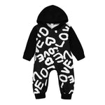 Toddler Baby Boys Girls Love Letter Print Clothes spring autumn Hoodie Romper Jumpsuit Hooded Outfits Newborn Kids Clothes