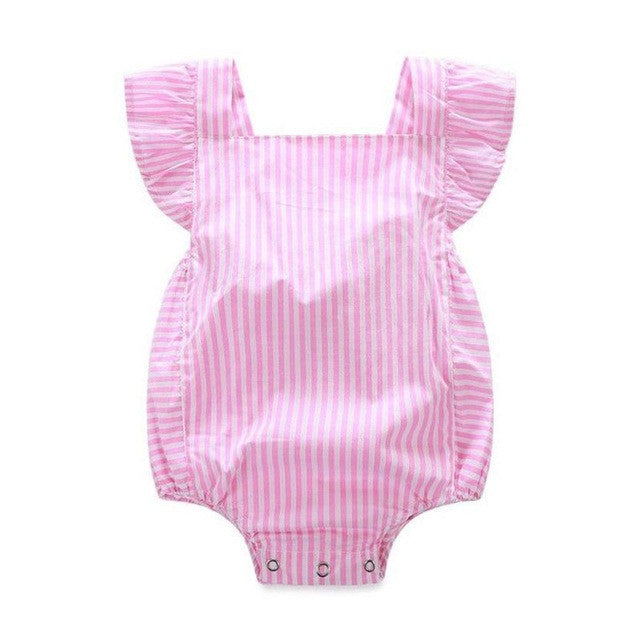 Kids Baby Sleeveless Striped Rompers Bowknot 2017 Summer Newborn Infant Ruffle Romper Sunsuit Clothes Outfits Design Jumpsuit