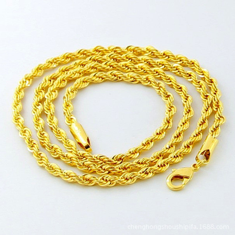 New Fashion Mens Gold Filled 5mm Twisted Rope Chain Necklace 30 Inches Twist chain #45