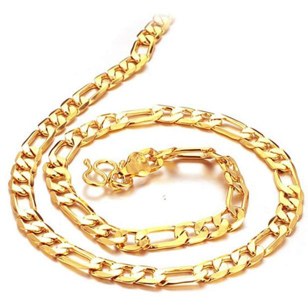 New Men Gift Plated  Chunky Necklace Curb Cuban Link Chain Necklace Men Jewelry