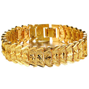 Gold Plated Noble Men's Women's Bracelets New Design Bangle Wrist Chain
