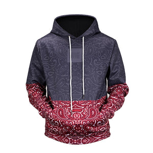 Mr.BaoLong new 2018 high quality Floral Stitching 3D printed men's hooded hoodies funny design drawstring hoodies man H64