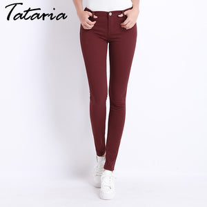 Jeans Female Denim Pants Candy Color Womens Jeans Donna Stretch Bottoms Feminino Skinny Pants For Women Trousers 2018 Tataria