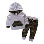 Toddler Kid Baby Boy Set Clothes Hooded Tracksuit Top +Pants Camouflage Outfits