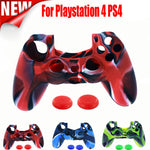 1PC Silicone Case Cover +2PC Rocker Cap For Playstation PS4 Controller
