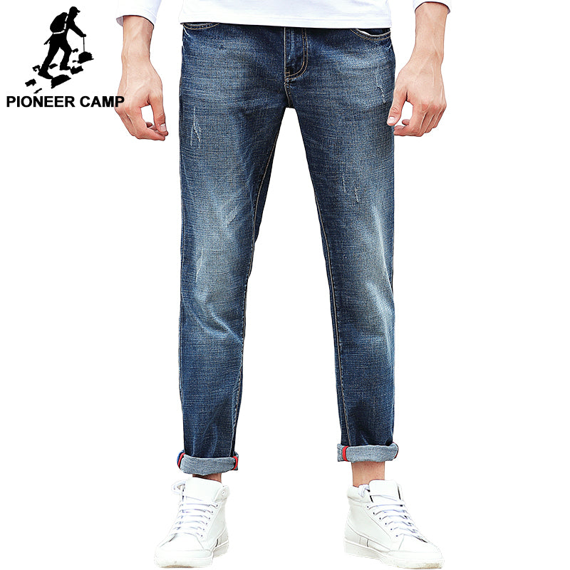 Pioneer Camp Jeans men brand clothing high quality Slim male Casual Pants Quality Cotton Denim trousers For Men 655122