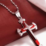 Unisex Men Stainless Steel Cross Pendant Necklace Chain