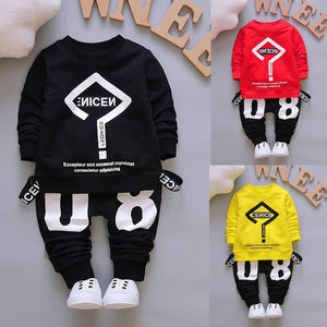 Toddler Baby Kid Boy Girl Outfits Letter Printing T-shirt Tops+Pants Clothes Set