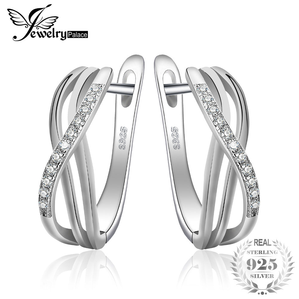Jewelrypalace Infinity Love Earrings 925 Sterling Silver Bridal Jewelry Birthday Present For Girlfriend Fine Fashion Gift