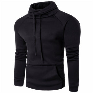 2018 New Fashion Mens Hoodies Autumn Spring Tracksuit Sweatshirt Solid Color Turtleneck Long Sleeve Male Hooded Hoodie Pullovers