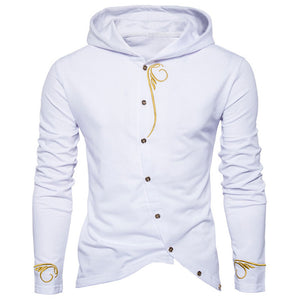 2018 Spring Autumn Hoodies Men Cotton Casual Sweatshirts Button Jacket Long Sleeve Sportswear Embroidery Stylish Brand Clothing