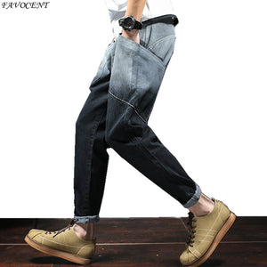 FAVOCENT The new personalized Pocket Jeans loose 2018 free delivery gradient pencil pants nine men's pants pocket jeans