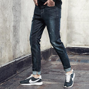 Pioneer Camp New casual jeans men brand clothing fashion solid denim trousers male top quality slim fit denim pants ANZ703098