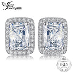 JewelryPalace Classic 2.2ct Rectangle Engagement Wedding Halo Stud Earrings 925 Sterling Silver Accessories Fashion Jewelry