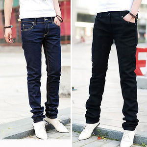 Men Casual Jeans Pencil Pants Stylish Designed Straight Slim Fit Trousers 6475