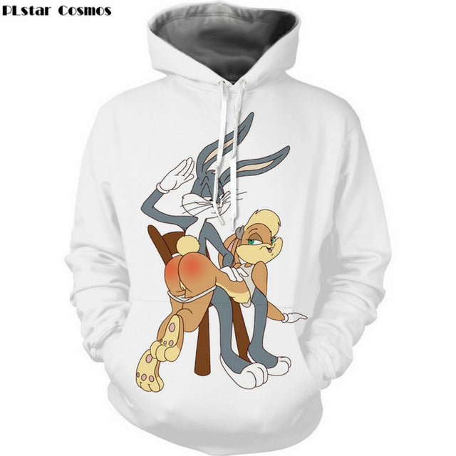 PLstar Cosmos men women harajuku hoody Bugs Bunny/Pokemon/Teddy Bear print 3d sweatshirt hoodies outdoors S-5XL Drop Shipping