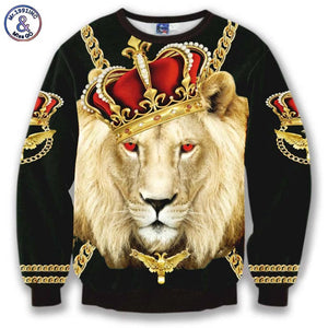 Crown Lion King Chain 3d sweatshirts